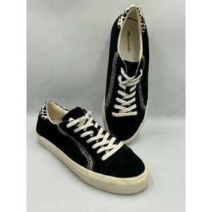 Madewell Sneakers Court Low Top Black Suede Calf Hair Animal Print Unisex